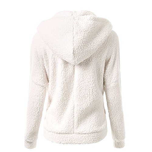 Chaqueta Mujeres de Invierno de Lana Cálida Cremallera Abrigo con Capucha Casual Suéter Abrigo de Algodón Outwear Hoodie riou