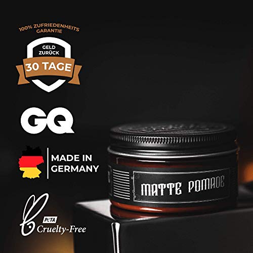 Charlemagne Matte Pomade - Fijación fuerte - fragancia noble - Acabado mate para el cabello - Cera capilar mate para hombres - 100ML – Crema capilar hecha en Reino Unido – Calidad de barbero