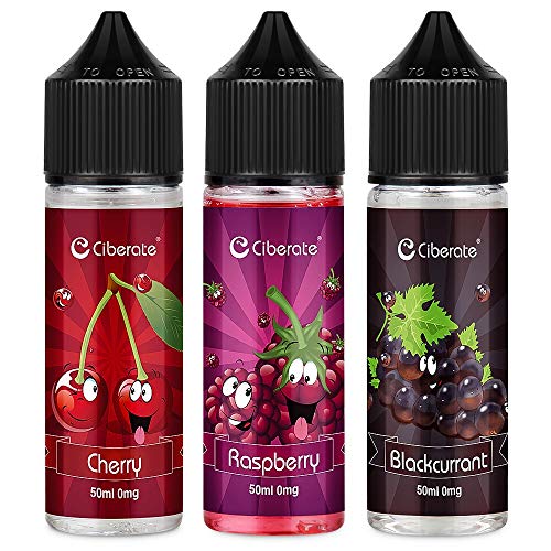 Ciberate, 3 paquetes de Multi Fruit E Liquid Vape Liquid para Vape E Cigarrillos, Vape Starter Kits Vape con Liquid Vape E Juice para E Cig, (Frambuesa + Cereza + Grosella negra), Sin nicotina