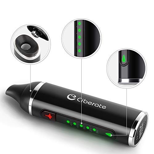 Ciberate Pluma de vaporizador de hierbas secas, cámara de cerámica grande, batería de 2200 mAh, configuración de control de temperatura Smart 5, vaporizador de hierbas portátil vapor puro sin nicotina