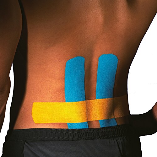 Cinta de Kinesiología precortada ZiATEC Pre-Cut Kinesiology Tape | Cinta de quinesiología, piel sensible, ideal para principiantes, cinta deportiva, tamaño:4.5m (18 x 25cm), color:1 x azul