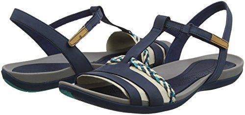 Clarks Tealite Grace, Sandalias con Tira Vertical para Mujer, Azul (Navy), 39 EU