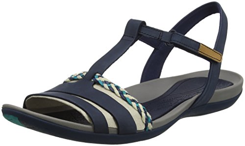 Clarks Tealite Grace, Sandalias con Tira Vertical para Mujer, Azul (Navy), 39.5 EU