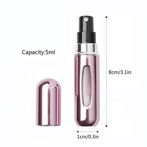 CLKJCAR Atomizador del Perfume, 5ml Botella Vacío Pulverizador Viaje en Bolso, Atomizador Perfume Recargable Bomba Recargable Perfume Spray Frasco