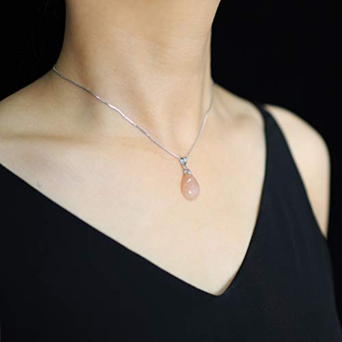 COAI Collar para Mujer de Plata de Ley con Colgante Gota de Agua en Piedra del Sol