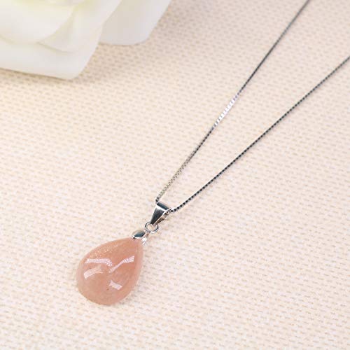 COAI Collar para Mujer de Plata de Ley con Colgante Gota de Agua en Piedra del Sol