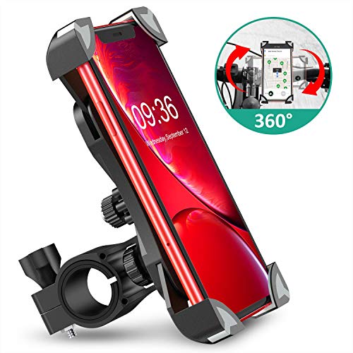 Cocoda Soporte Movil Bici, 360° Rotación Soporte Movil Moto Bicicleta, Anti Vibración Porta Telefono Motocicleta Montaña Compatible con iPhone 11 Pro MAX/XS MAX/XR, Samsung S20 y Otro 4.5-7.0" Móvil