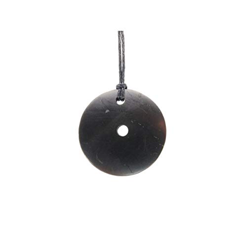 Colgante Donut Shungit Shungite, Shungita, protección, Natural,Minerales y Cristales Para Curación, Belleza Energética, Meditacion, Medicina Alternativa, Amuletos Espirituales