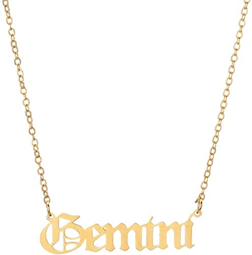 Collar 12 Collar De Constelaciones De Letras del Zodiaco para Mujeres Hombres Virgo Libra Escorpio Sagitario Capricornio Acuario Regalo De Cumpleaños