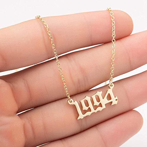 Collar Dressplus 1980 a 2019 Collar Fecha de Nacimiento Especial Número de año Colgante Joyas de cumpleaños Mujeres Niñas (Plata 2018)