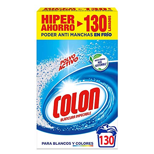 Colon Polvo Activo - Detergente para lavadora, adecuado para ropa blanca y de color, formato polvo - 130 dosis