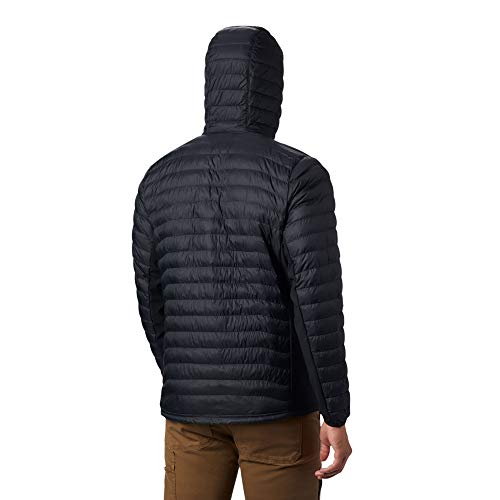 Columbia 1773271 POWDER LITE LIGHT HOODED JACKET, Chaqueta con capucha, Hombre, Aislamiento sintético Hi-Loft, Negro (Black), Talla XXL