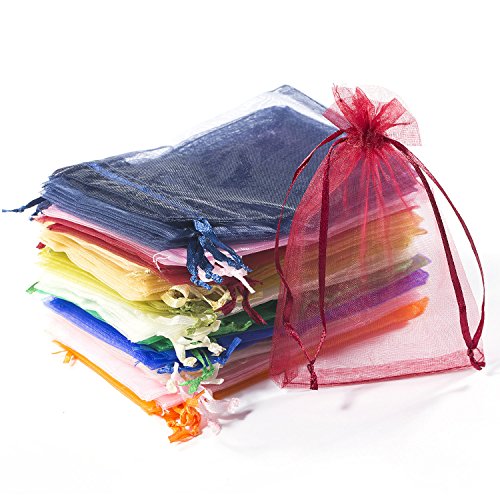 Comius Bolsitas de Tela para Regalos, 100 Piezas Multicolor Bolsas de Organza de Regalo para Boda Favores y Joyas (10 * 15cm)