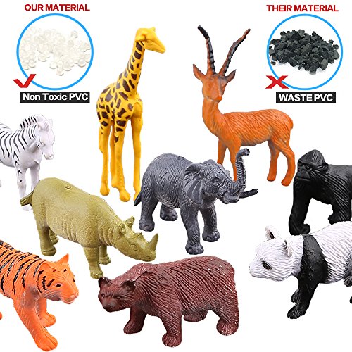 Conjunto de Juguetes Animales de Mini Selva de 54 Piezas,Favoritos de Fiesta de Animales de Mundo Zoológico para Chicos, Conjunto de Juguetes de Animales de Granja Pequeños de Bosque para los Niños