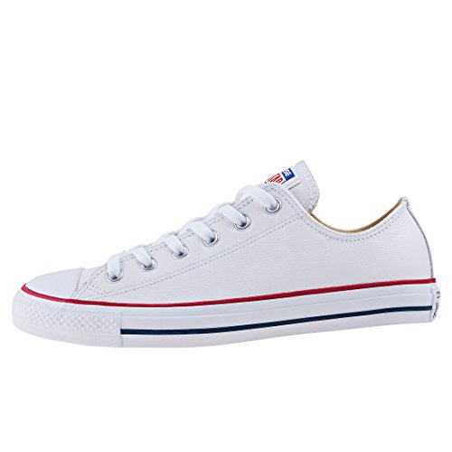 Converse Chuck Taylor Core Lea Ox, Zapatillas De Cuero Unisex Adulto, Blanco, 39 EU