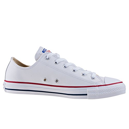 Converse Chuck Taylor Core Lea Ox, Zapatillas De Cuero Unisex Adulto, Blanco, 39 EU