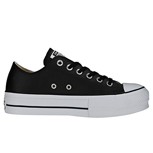 Converse Chuck Taylor CTAS Lift Clean Ox, Zapatillas para Mujer, Negro (Black/Black/White 001), 37 EU