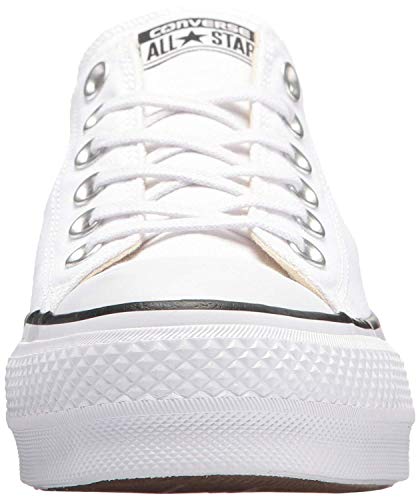 Converse Chuck Taylor CTAS Lift Ox Canvas, Zapatillas para Mujer, Blanco White Black White 102, 39 EU