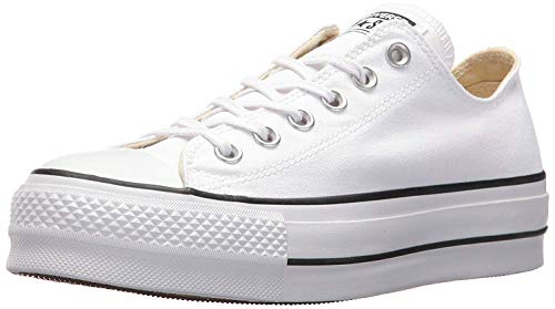 Converse Chuck Taylor CTAS Lift Ox Canvas, Zapatillas para Mujer, Blanco White Black White 102, 39 EU