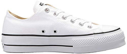 Converse Chuck Taylor CTAS Lift Ox Canvas, Zapatillas para Mujer, Blanco (White/Black/White 102), 38 EU