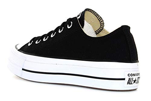 Converse Chuck Taylor CTAS Lift Ox Canvas, Zapatillas para Mujer, Negro Black White White 001, 35 EU