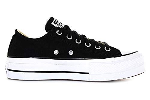 Converse Chuck Taylor CTAS Lift Ox Canvas, Zapatillas para Mujer, Negro (Black/White/White 001), 37 EU