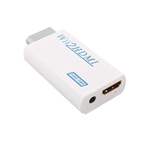 COOLEAD Convertidor Wii a HDMI Adaptador Wii2HDMI Converter Wii to HDMI Conector con Salida de Video Full HD 1080p 720p y Audio de 3.5mm para Wii U Wii smart HDTV Monitor Proyector