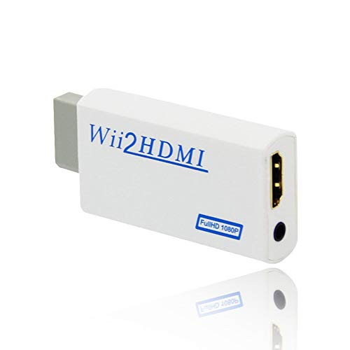 COOLEAD Convertidor Wii a HDMI Adaptador Wii2HDMI Converter Wii to HDMI Conector con Salida de Video Full HD 1080p 720p y Audio de 3.5mm para Wii U Wii smart HDTV Monitor Proyector