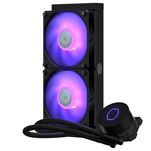 Cooler Master MasterLiquid ML240L V2 RGB Refrigeración a Liquido – Efectos Iluminación Brillantes, Bomba 3ª Generación, Radiador Superior y Doble Ventilador SickleFlow 120 mm, Color Negro