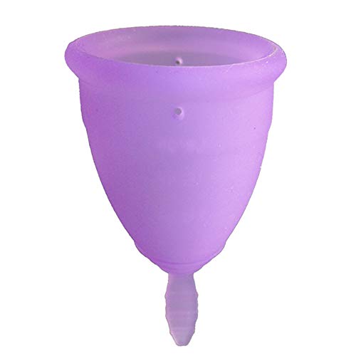 Copa Menstrual Sileu Cup Classic - 12 horas de protección sin fugas ni pérdidas - Según modelo puede escoger flexibilidad blanda normal rígida - Talla L Morado + Esterilizador Plegable Rosa