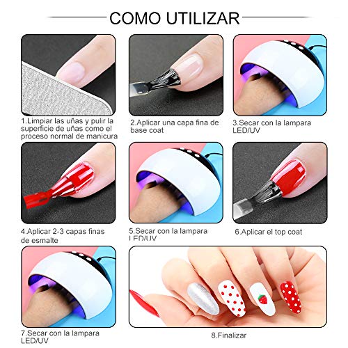 Coscelia Base Coat y Top Coat Semipermanente Esmalte Semipermanente de Uñas Gel UV LED Color 2pcs Kit de Manicura Soak off