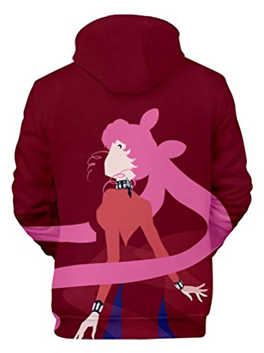 Cosstars Anime Sailor Moon Hoodie Sudadera con Capucha Cosplay Disfraz 3D Impreso Pullover Suéter Pulli Hooded Sweatshirt 771/14 2XL