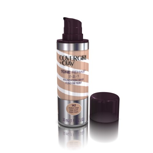 COVERGIRL and Olay Tonerehab 2-In-1 Foundation, Medium Beige 142, 1 Fluid Ounce by COVERGIRL