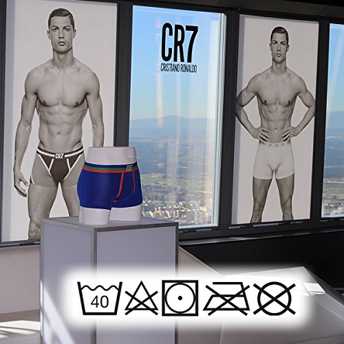 CR7 CRISTIANO RONALDO engan Joven Liegende Calzoncillos Line Trunk de 2 Pack, niño, Enganliegende Boxershorts Line Trunk 2-Pack, Azul, 13-15