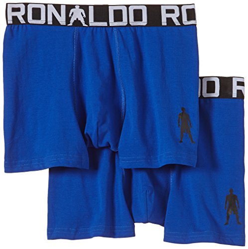 CR7 CRISTIANO RONALDO engan Joven Liegende Calzoncillos Line Trunk de 2 Pack, niño, Enganliegende Boxershorts Line Trunk 2-Pack, Azul, 13-15