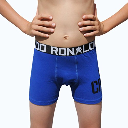 CR7 CRISTIANO RONALDO engan Joven Liegende Calzoncillos Line Trunk de 2 Pack, niño, Enganliegende Boxershorts Line Trunk 2-Pack, Azul, 13-15