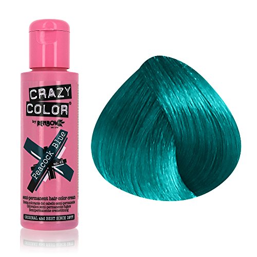 Crazy Color Peacook Blue Nº 45 Crema Colorante del Cabello Semi-permanente