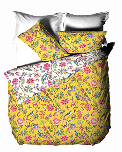 Creative Cloth Creativa De Tela Pomelo Duvet Set, Polialgodón, Amarillo, El Rey, algodón poliéster, King