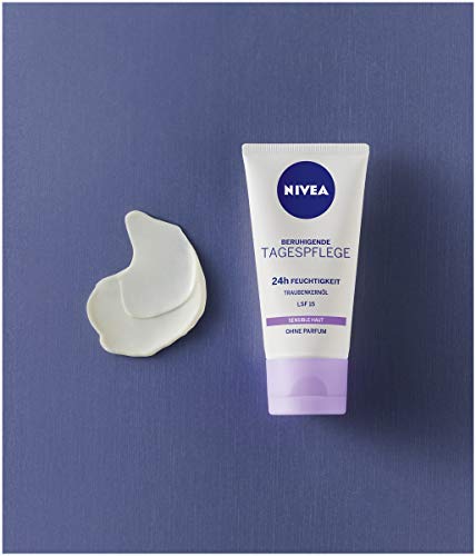 Crema de día relajante Nivea 24 h de hidratación para piel sensible SPF 15 oh, 50 ml