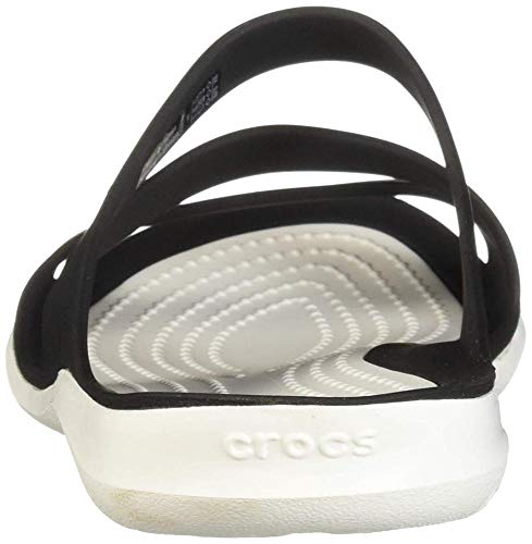 crocs 203998, Chanclas Mujer, Negro (Black/White), 39/40 EU (W 9 US)