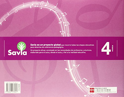 Cuaderno de música. 4 Primaria. Savia - 9788467578461