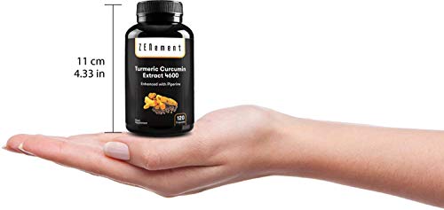 Cúrcuma 4600mg Extracto Certificado, 120 cápsulas, con Pimienta Negra. Potente antioxidante, para la salud de las articulaciones. Máxima concentración. 100% Natural