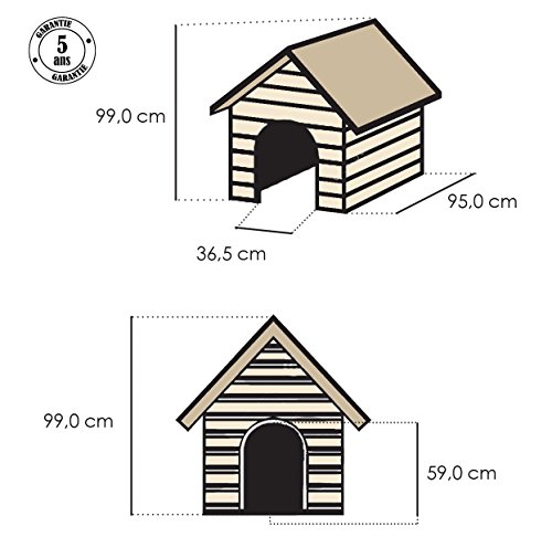 Curver 12-921177 - Caseta de perro para jardín, Color topo/beige, 95x99x99 cm