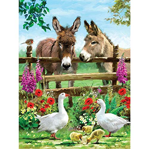 DCIDBEI 5D Pintura Diamante,DIY Pintura al oleo por numeros Adultos,Animales de Granja Pintura para Cristal Cuadros Punto de Cruz Diamante Manualidades decoración de la Pared para el hogar 30x40cm