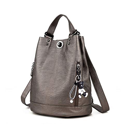 DEERWORD Mujer Bolsos Mochila Pequeña Casual Bandolera Cuero Hombro Piel de PU Café