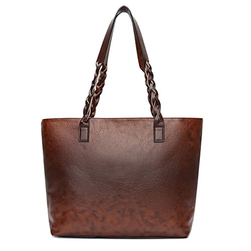 DEERWORD Para mujer Bolsos bandolera Carteras de mano Bolsos totes Carteras de mano con asa Cuero Color Marrón