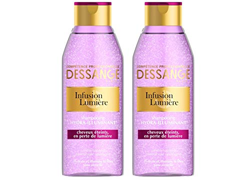 DESSANGE Champú Hidratante Infusion pelo luz que ilumina extinguido pérdida de brillo de 250 ml - Conjunto de 2