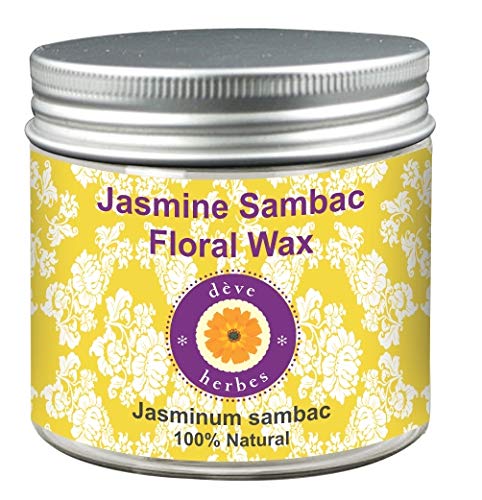 Deve Herbes Pure Jasmine Floral Wax (Jasminum grandiflorum) 100% de grado terapéutico natural 50gm (1.76 oz)