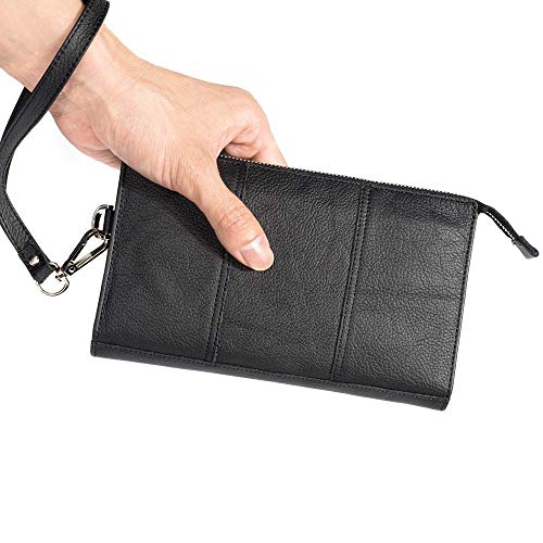 DFV mobile - Funda Piel Natural Nuevo Diseño Bolso de Mano para TEXET X-Shine, TM-5007 - Negra