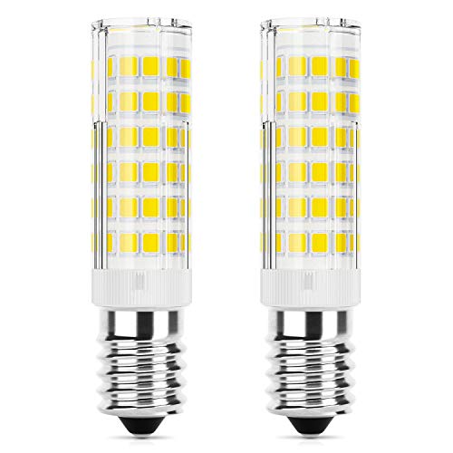 DiCUNO E14 Bombilla LED 5W (50W equivalente de halógeno), 550LM, Luz diurna (6000K), Base de cerámica E14, Tornillo Edison pequeño no regulable para iluminación doméstica, Paquete de 2